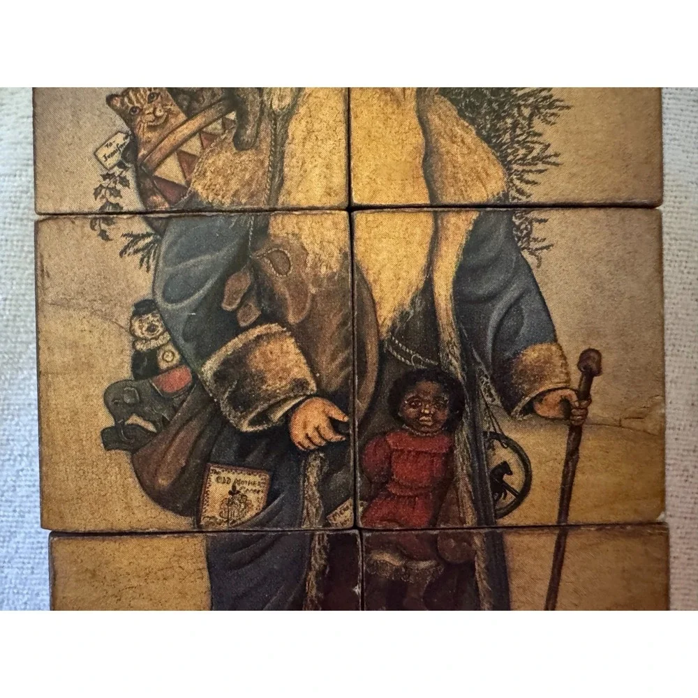 Christmas Wood Block Puzzle From Germany 6 pieces